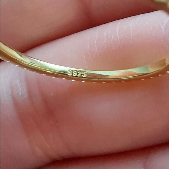 14K Gold Plated Sterling Silver Band Ring - Picture 9 of 10